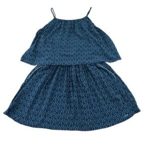 Chloé Blue Patterned Kids Flounce Dress - Girls size 14